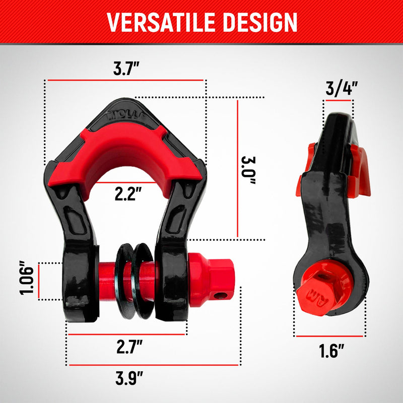 Chargez l&#39;image dans la visionneuse de la galerie, Miolle Beast 2 D Ring Shackle 3/4 with Anti-Theft Lock – 77,000 Lbs MBS
