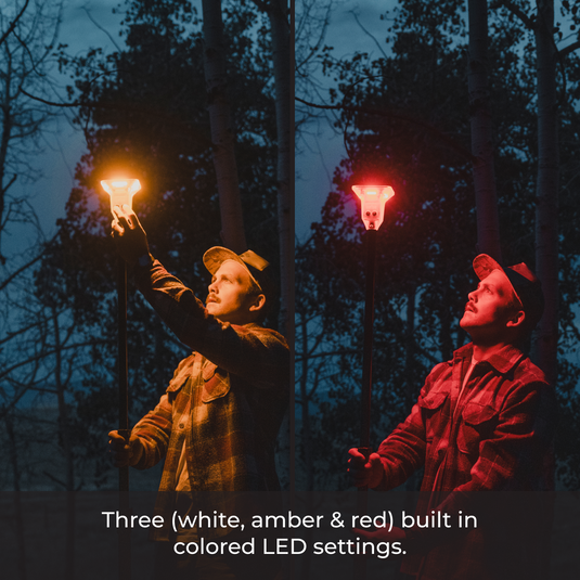 LightRanger 2000 illuminates your backyard, camp site, or job site with three (white, amber and red) built in colored LED  settings.