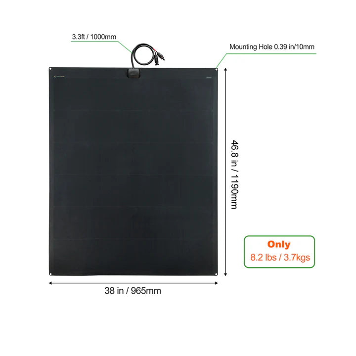 Load image into Gallery viewer, 240W 12V Black Flexible Solar Panel for Roof Tent
