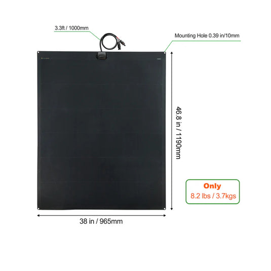 240W 12V Black Flexible Solar Panel for Roof Tent